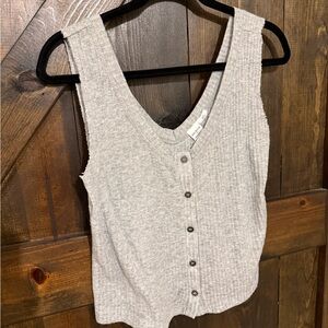 Melrose and Market Light Gray Ribbed Tank Top